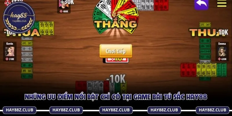 Bài tứ sắc Hay88 sở hữu nhiều ưu điểm nổi trội